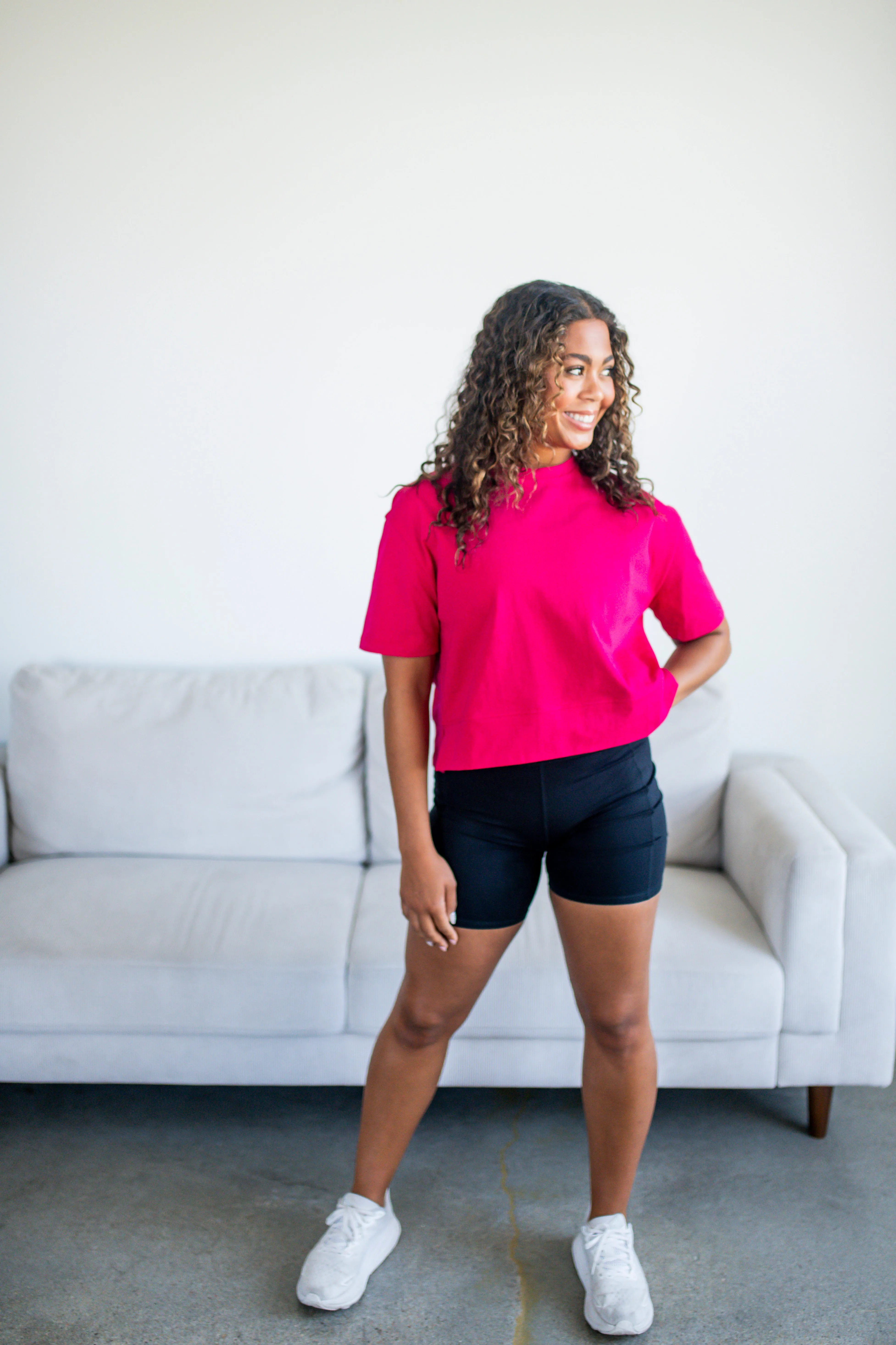 Fuchsia Boxy Knit Top