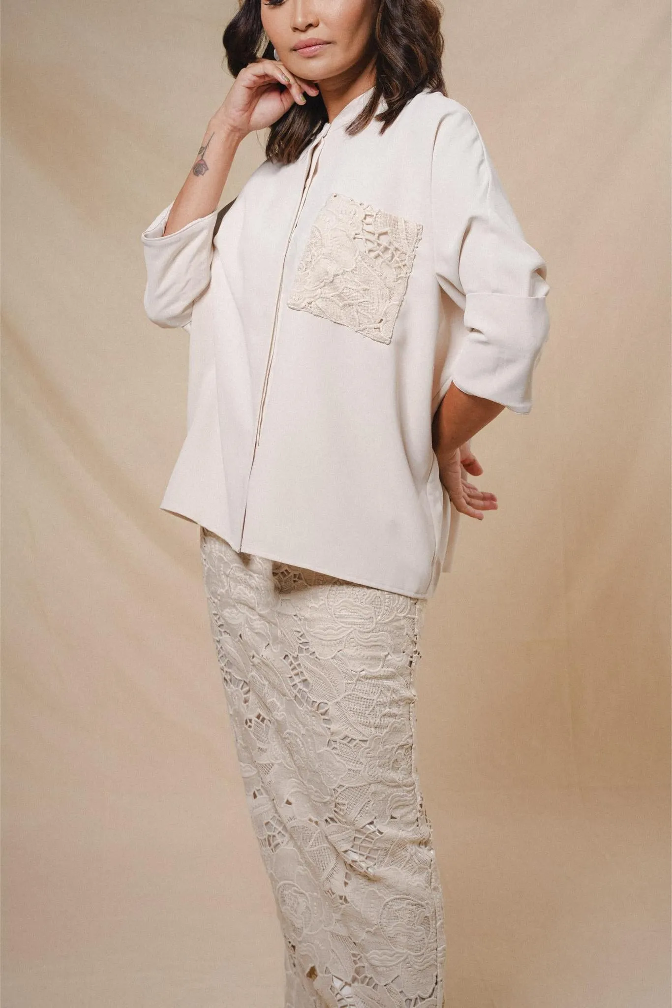 GAIA LACE SKIRT IN IVORY