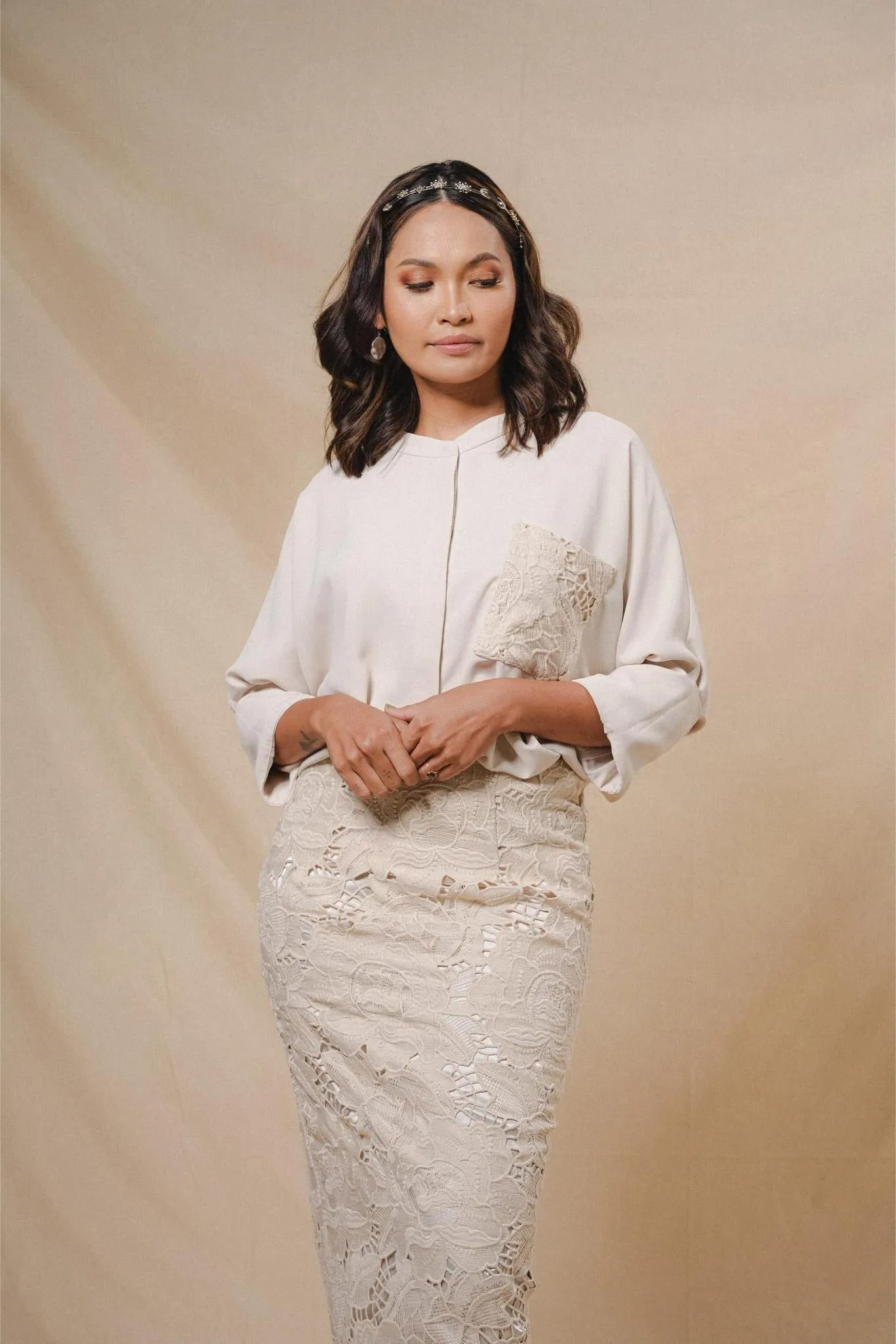 GAIA LACE SKIRT IN IVORY
