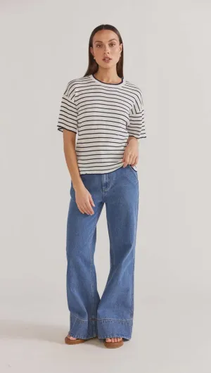 Gaia Stripe Boxy Knit Tee