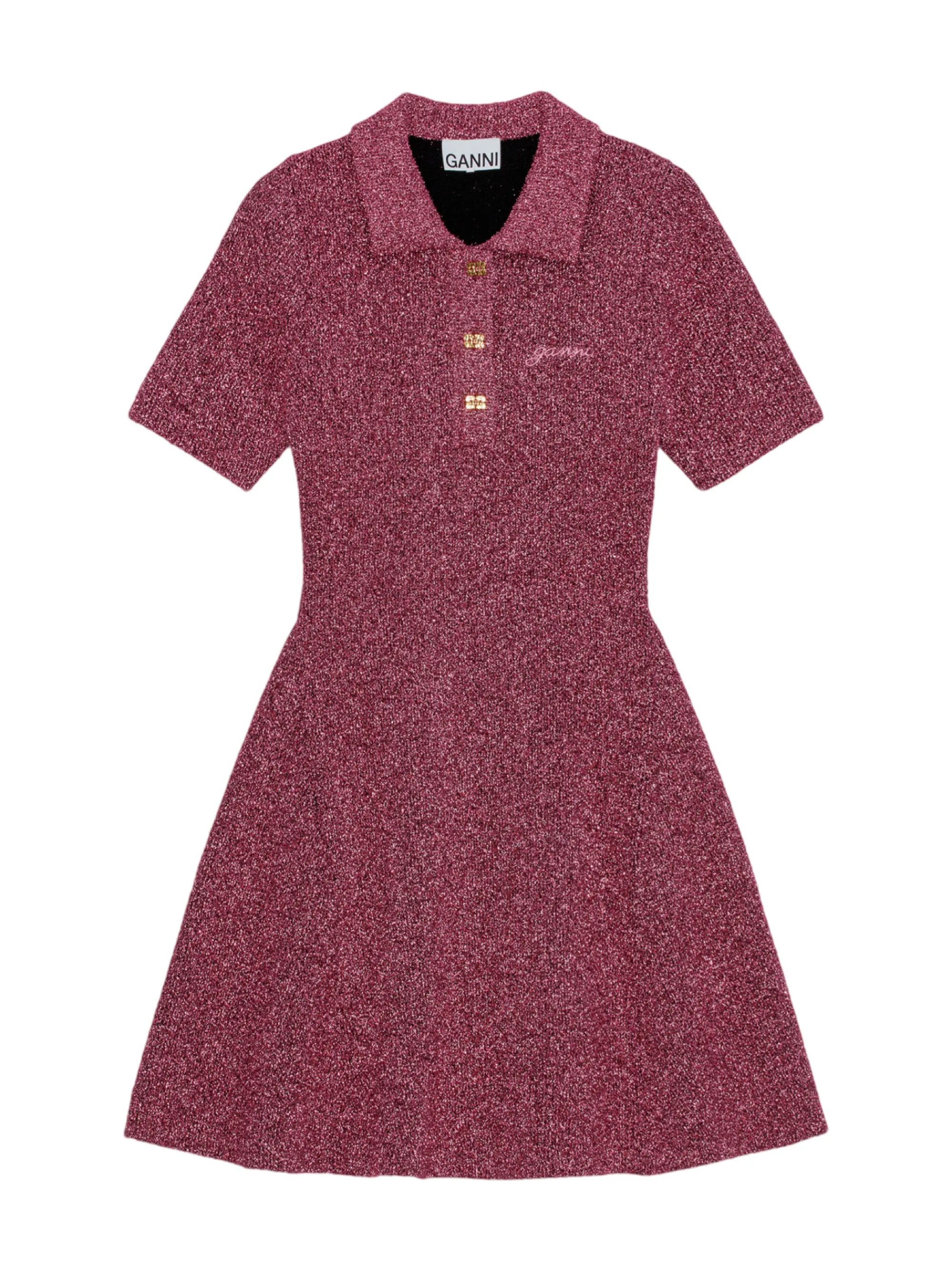 Ganni Sparkle Doubleface Mini Dress in Corsage