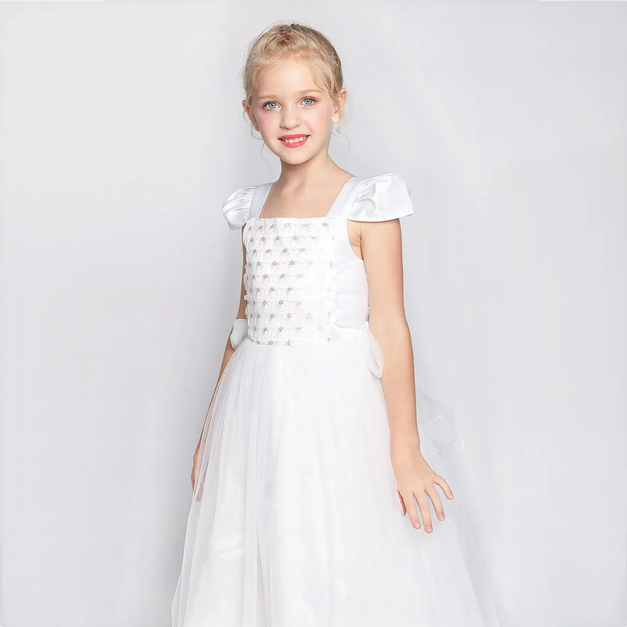 Girls Dress Cap Sleeve Wedding Party Bridesmaid Church Size 6-12 Years