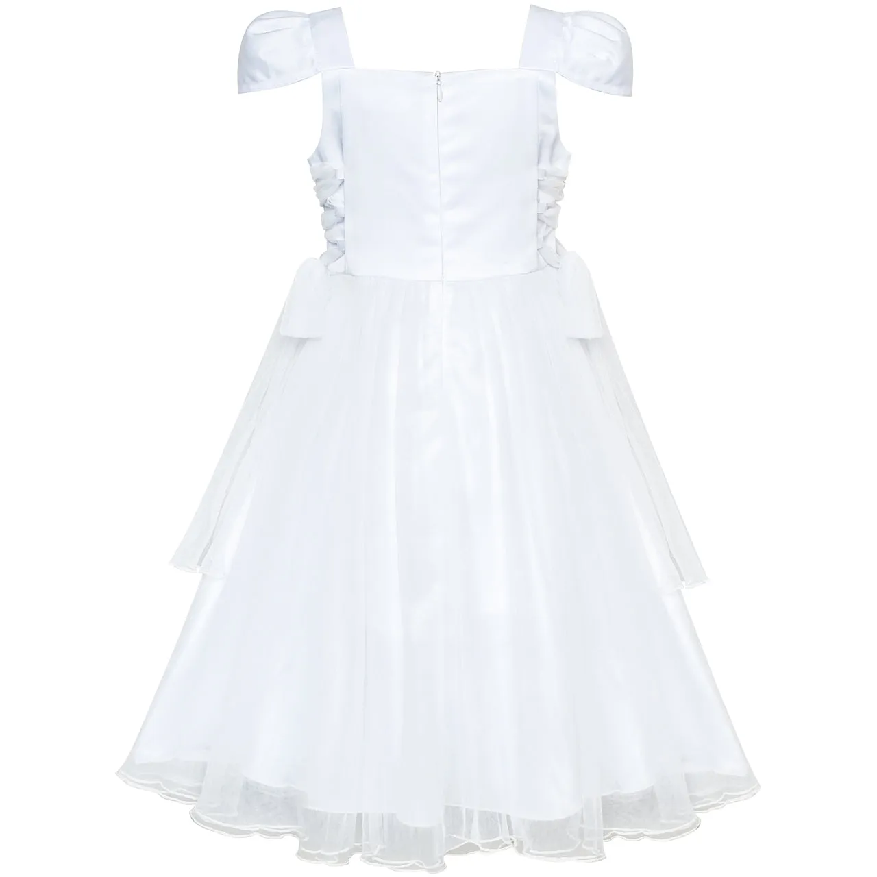Girls Dress Cap Sleeve Wedding Party Bridesmaid Church Size 6-12 Years