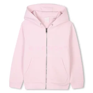 GIRLS HOODED CARDIGAN FRONT AND BACK LOGO