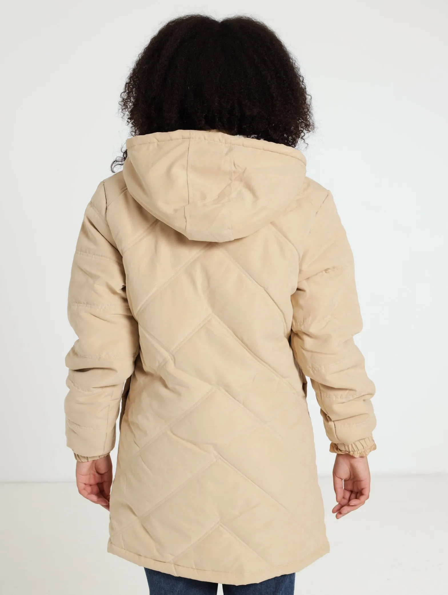 Girls Puffer Jacket - Tan