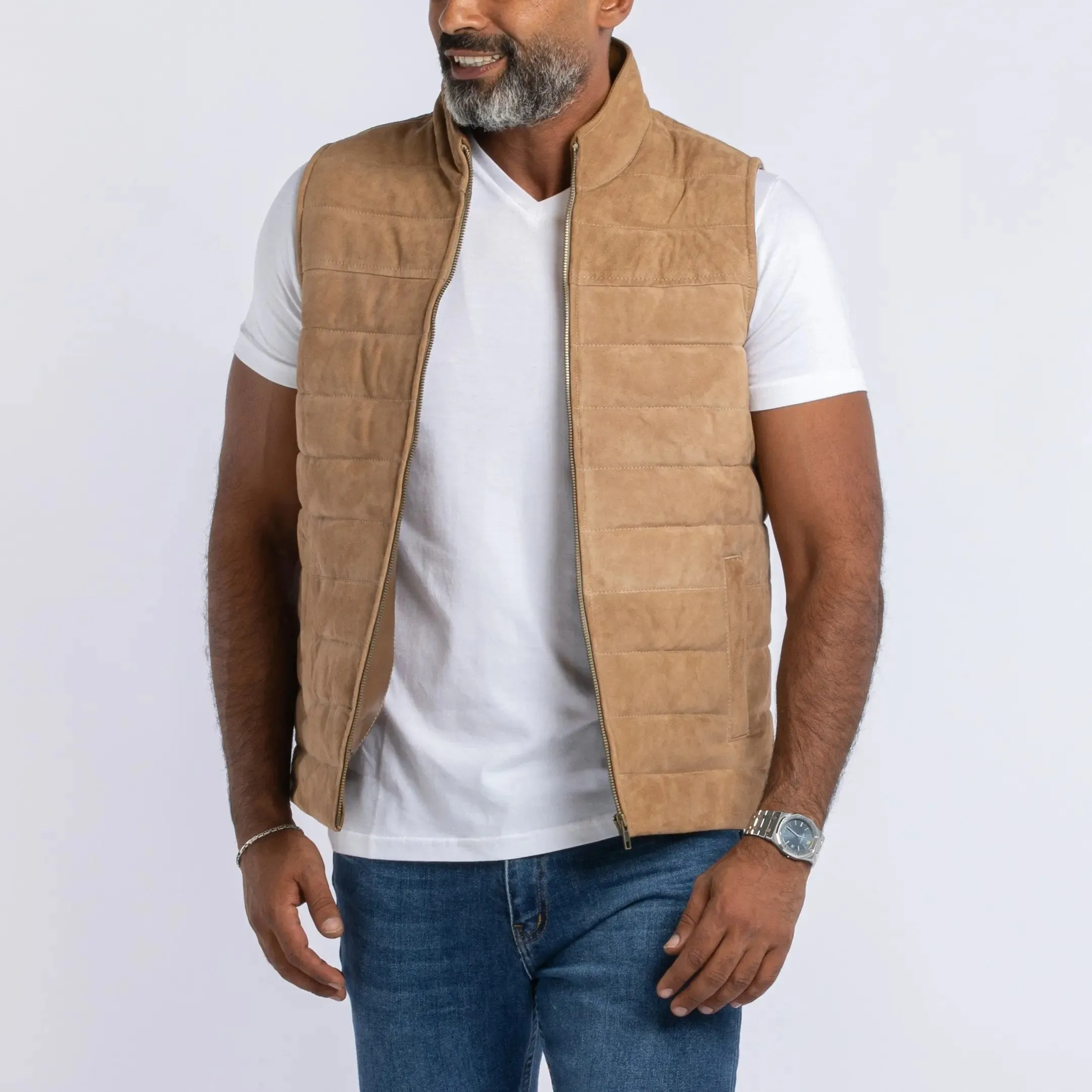 GOAT SUEDE PUFFER VEST
