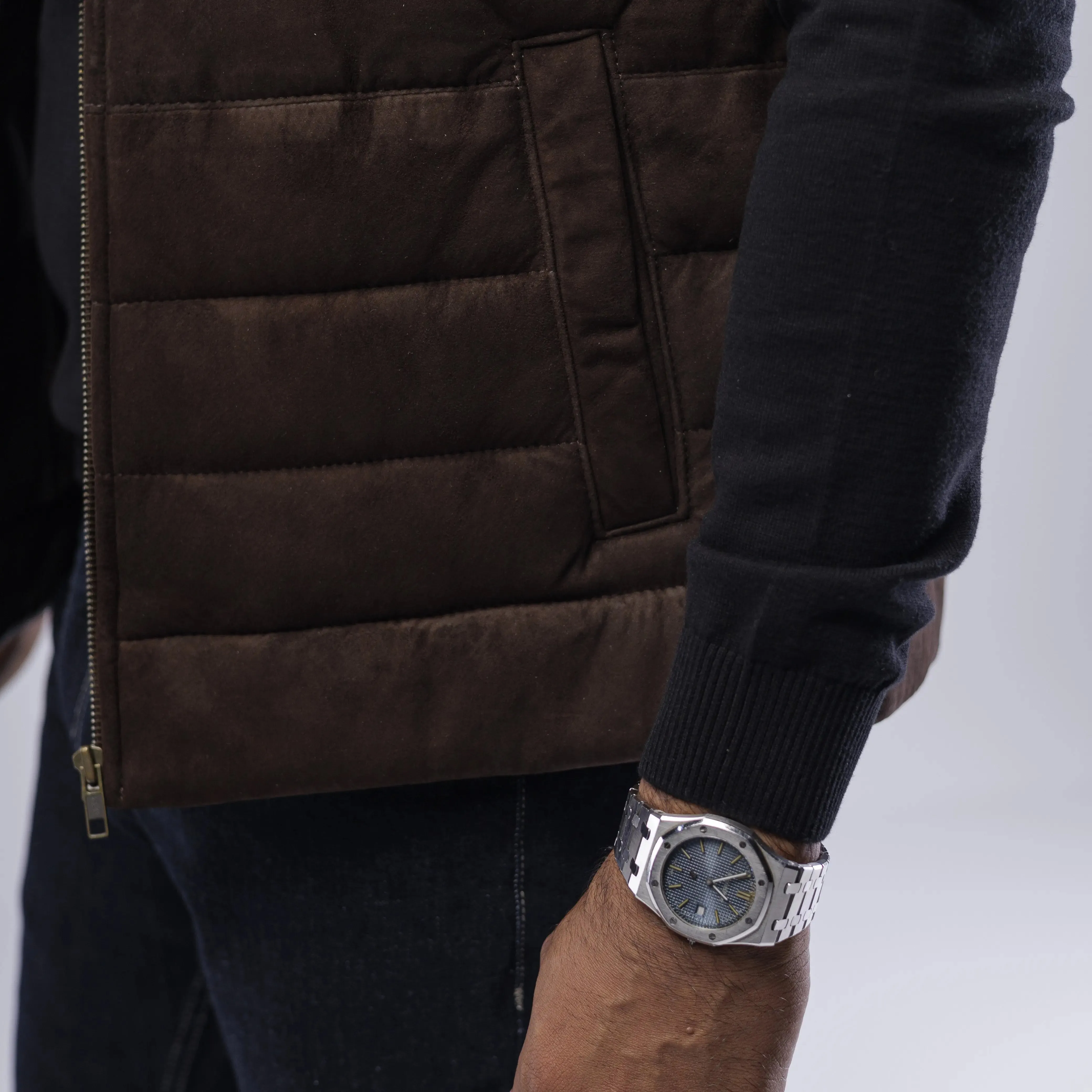 GOAT SUEDE PUFFER VEST