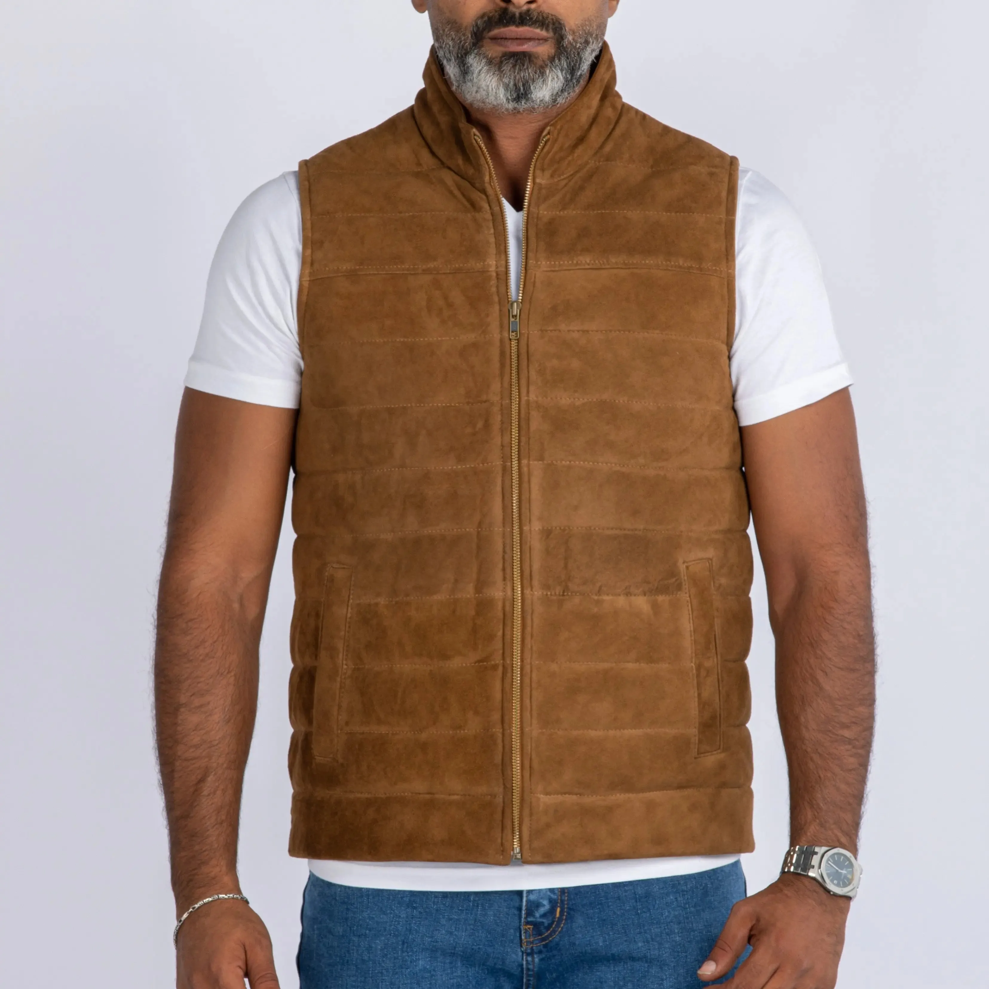 GOAT SUEDE PUFFER VEST