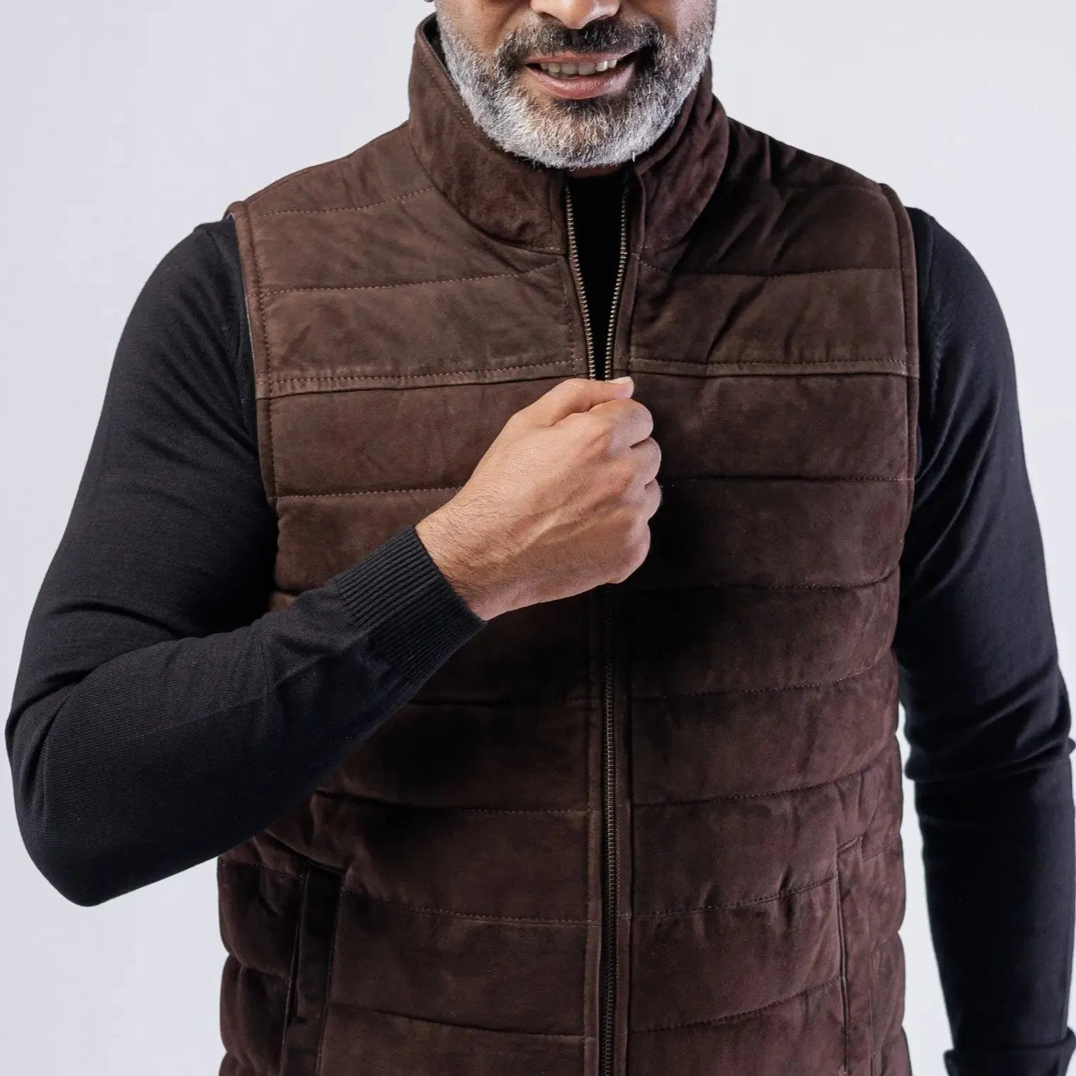 GOAT SUEDE PUFFER VEST