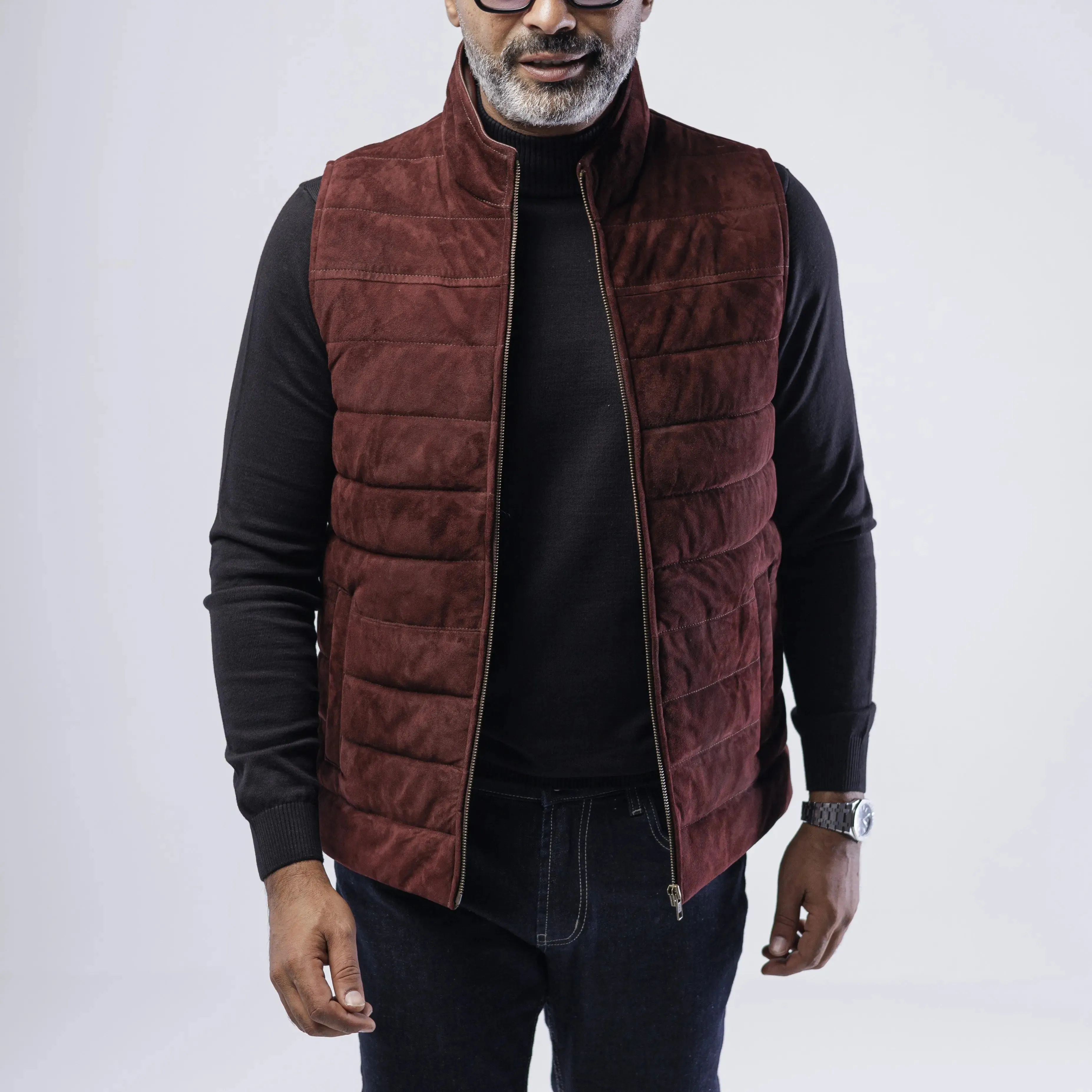 GOAT SUEDE PUFFER VEST