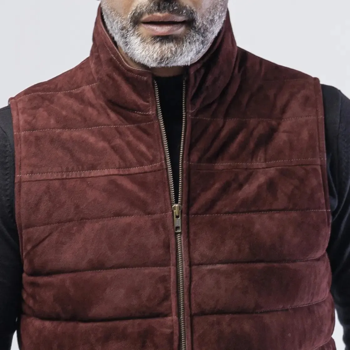 GOAT SUEDE PUFFER VEST