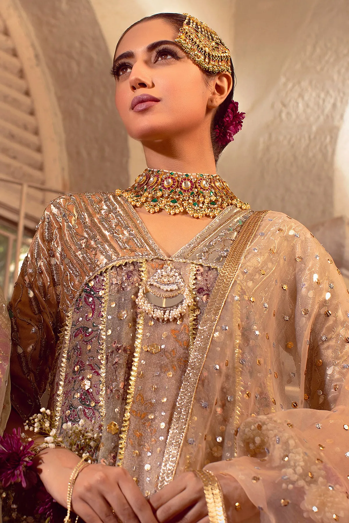 Gota Work Frock for Wedding Party #Y6187