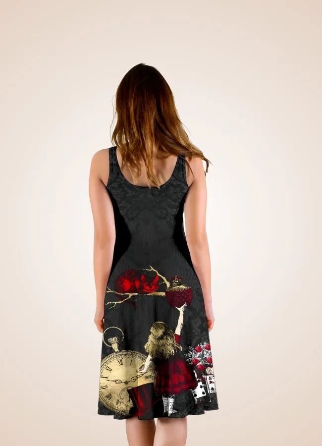Gothic Steampunk Print Dress