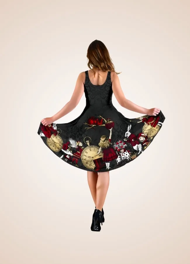 Gothic Steampunk Print Dress