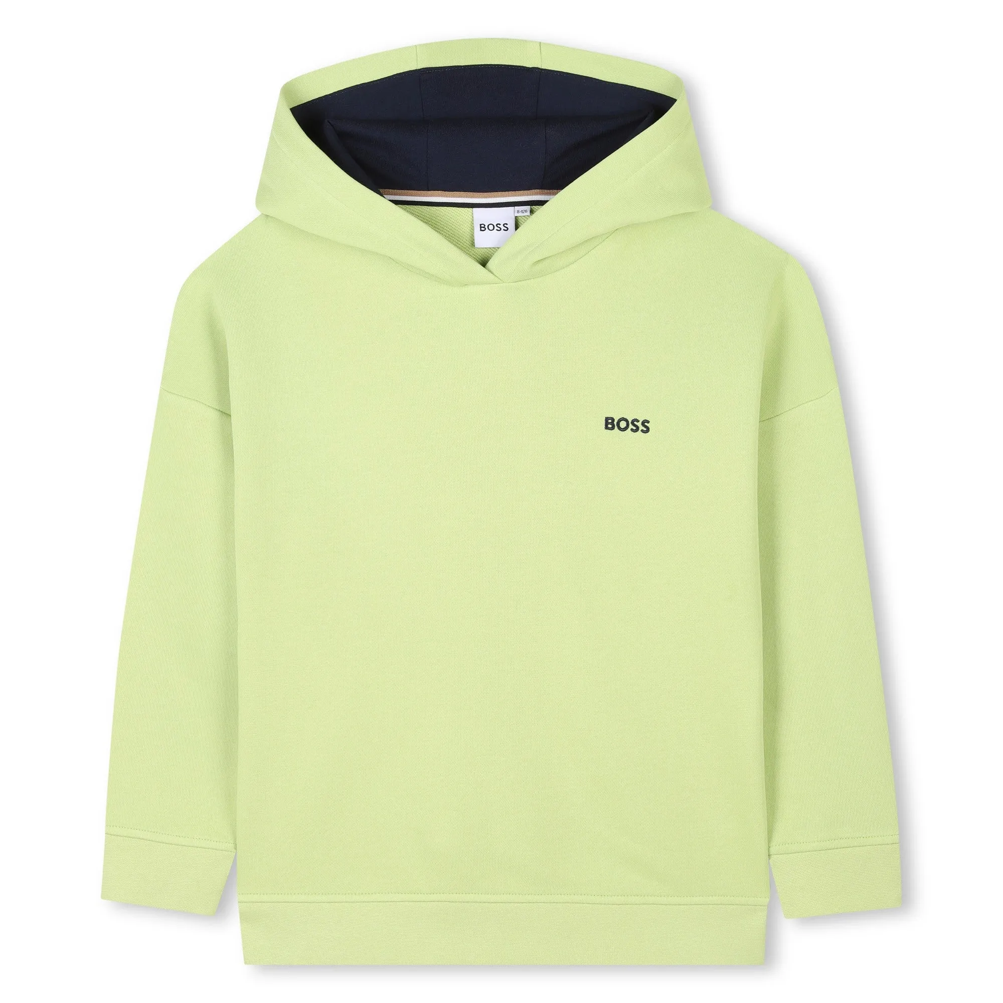 Green Printed Logo Cotton Hooded Sweatshirt