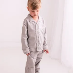 Grey Embroidered Classic Pyjamas