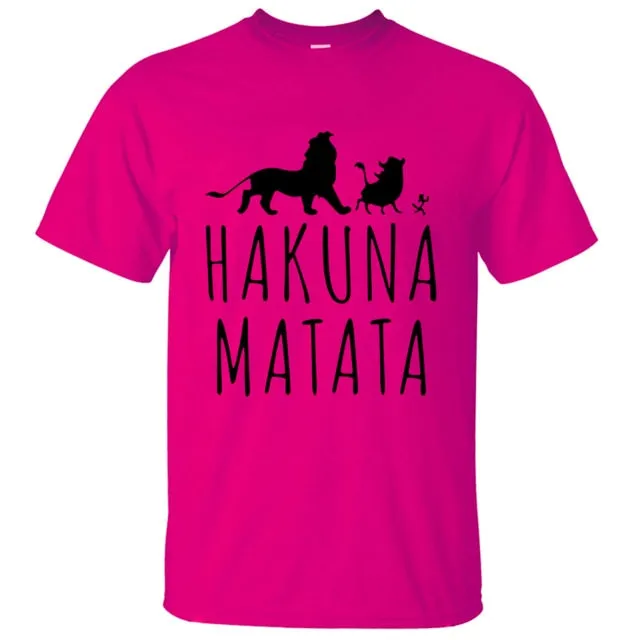 HAKUNA MATATA Men T Shirt 2019 Summer 100% Cotton High Quality Men T Shirt Slim Fit Casual Anime T-Shirt The Lion King Tops Tees