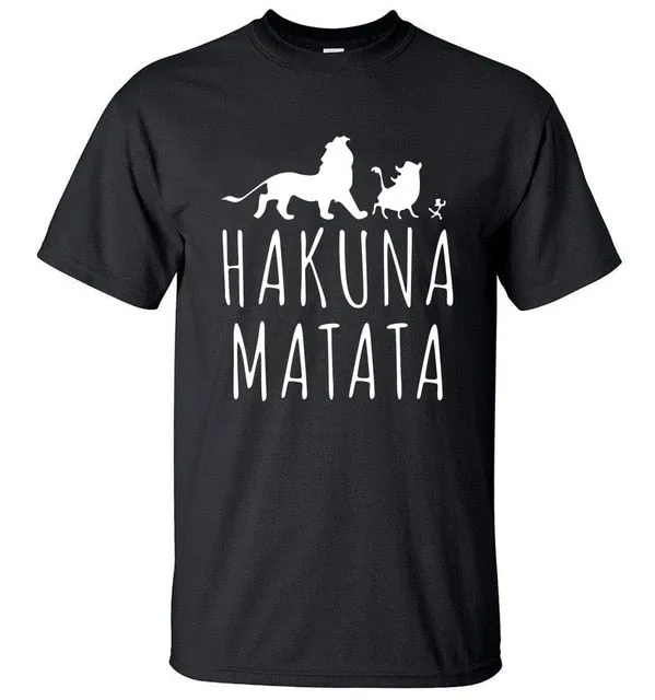 HAKUNA MATATA Men T Shirt 2019 Summer 100% Cotton High Quality Men T Shirt Slim Fit Casual Anime T-Shirt The Lion King Tops Tees