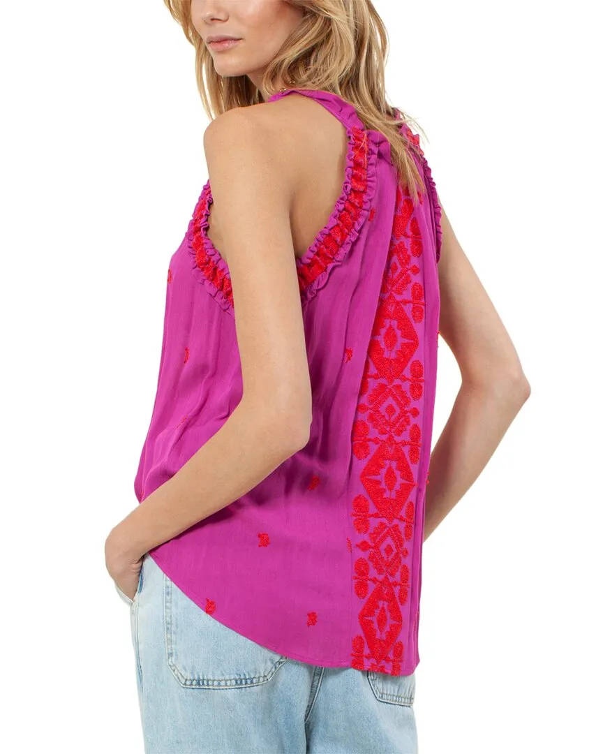 Hale Bob Embroidered Halter Top