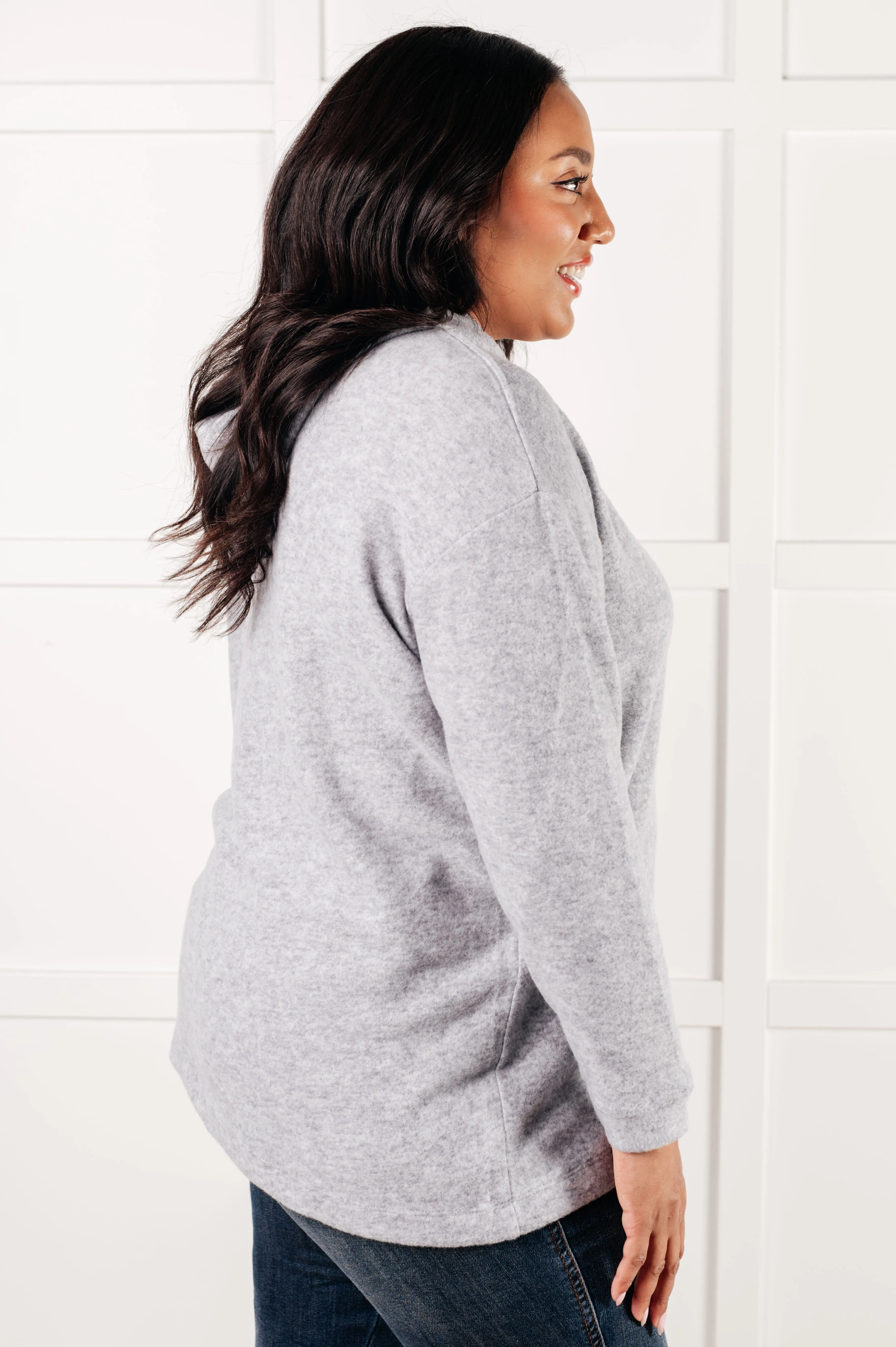 Hazel Blues® |  Basically My Favorite Hooded Pullover in Heather Grey