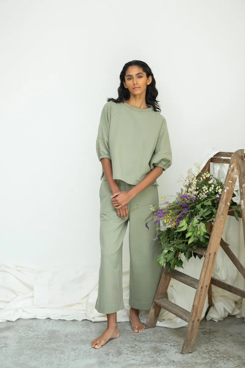 Helios Organic Cotton Felpe Sweatshirt in Pistachio