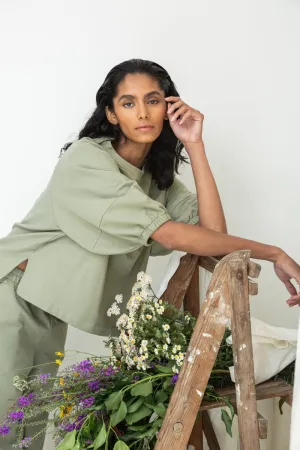 Helios Organic Cotton Felpe Sweatshirt in Pistachio