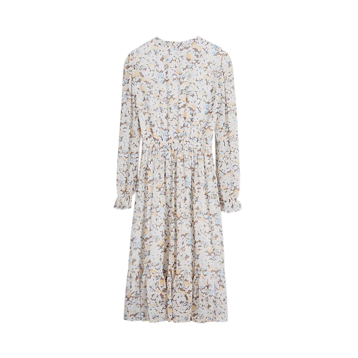 High-waisted A-line Dress in Elegant Chiffon for Women