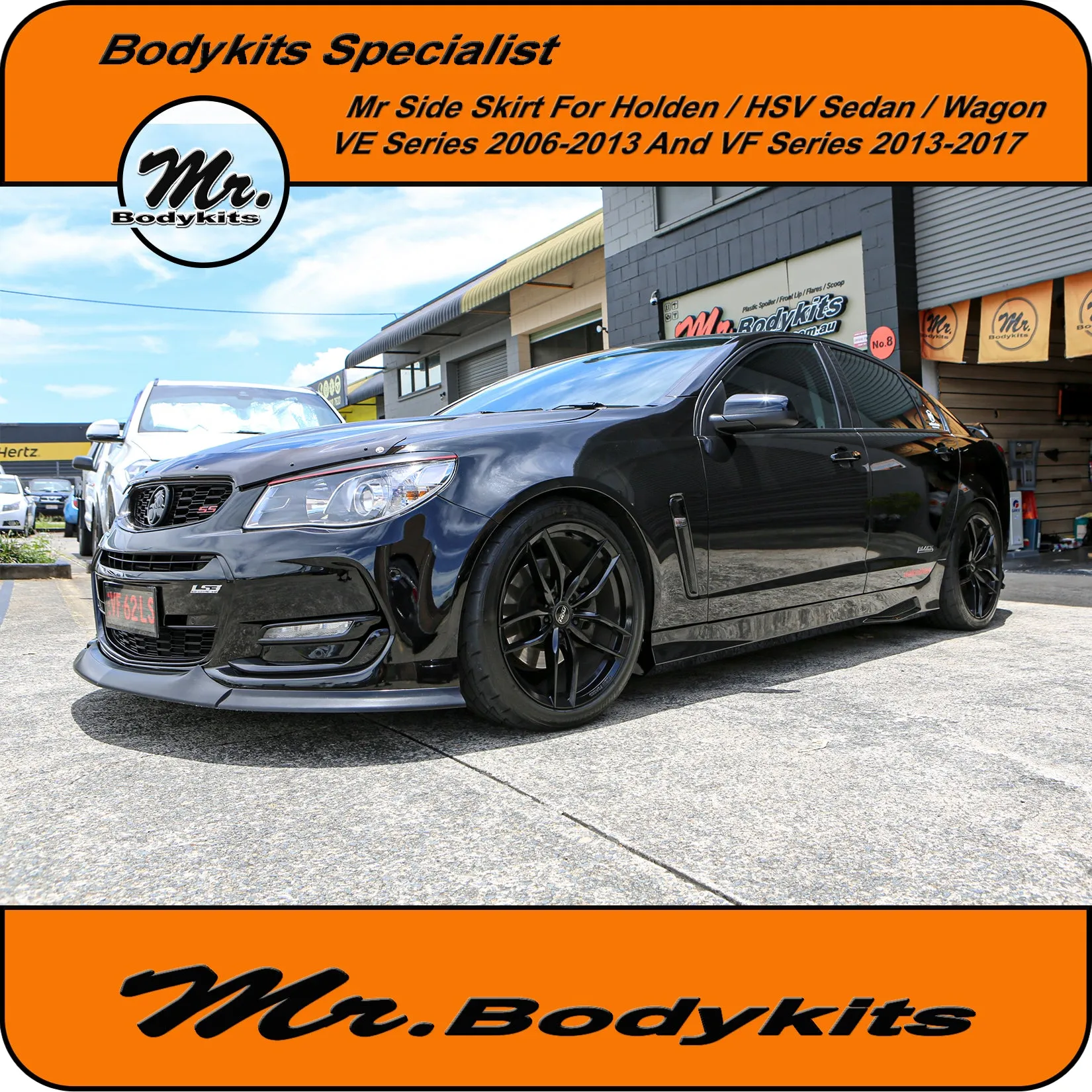 Holden VE VF Commodore / HSV Plastic Full Replacement Side Skirts (Sedan / Wagon) 2006-2017 by Mr Bodykits