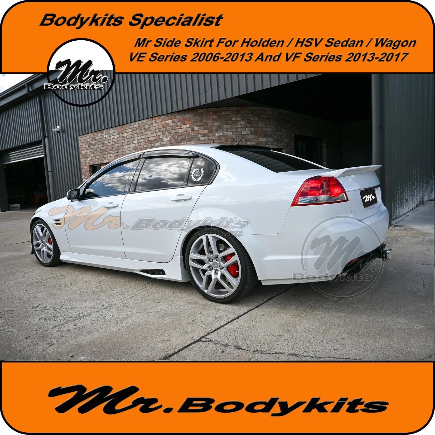 Holden VE VF Commodore / HSV Plastic Full Replacement Side Skirts (Sedan / Wagon) 2006-2017 by Mr Bodykits