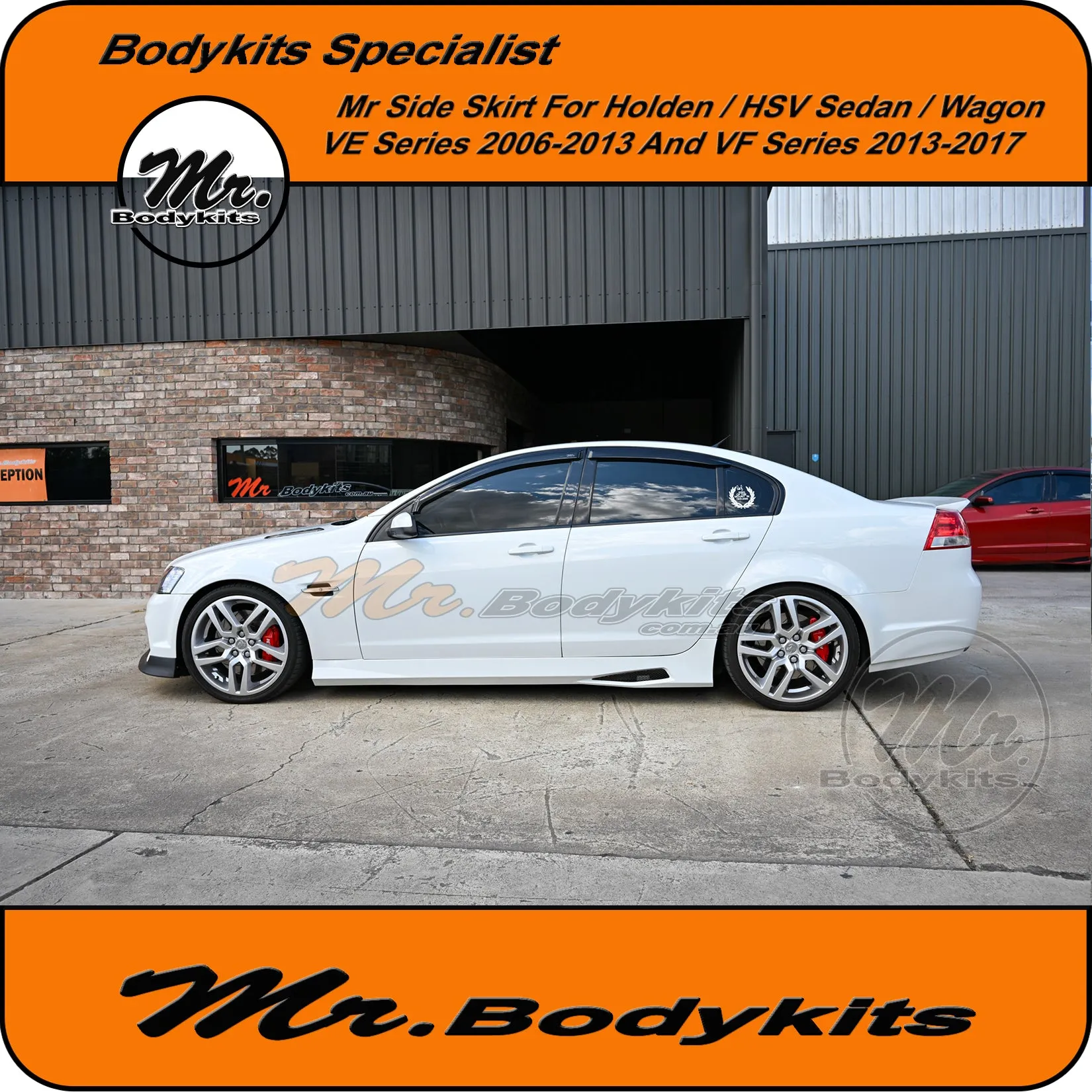 Holden VE VF Commodore / HSV Plastic Full Replacement Side Skirts (Sedan / Wagon) 2006-2017 by Mr Bodykits