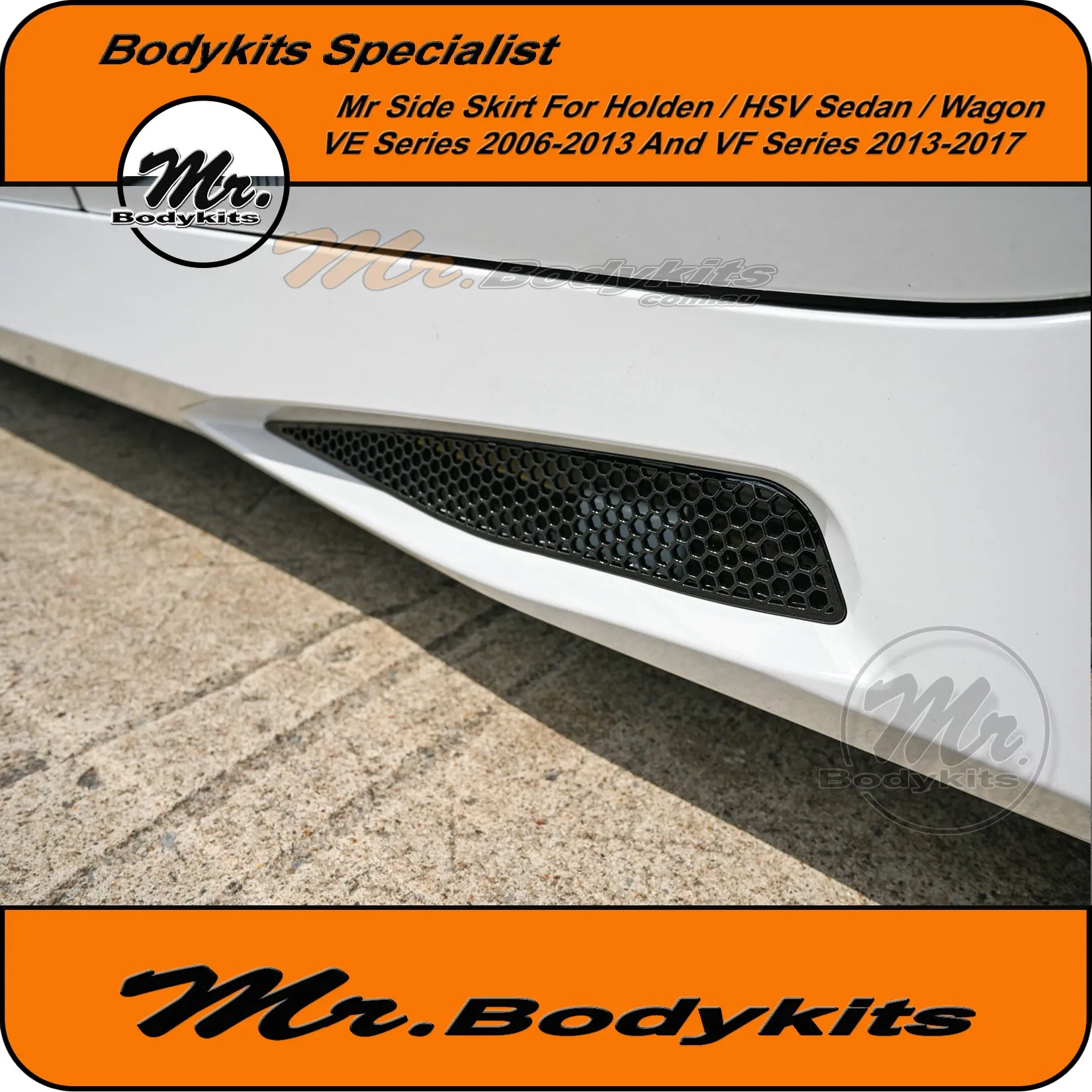 Holden VE VF Commodore / HSV Plastic Full Replacement Side Skirts (Sedan / Wagon) 2006-2017 by Mr Bodykits