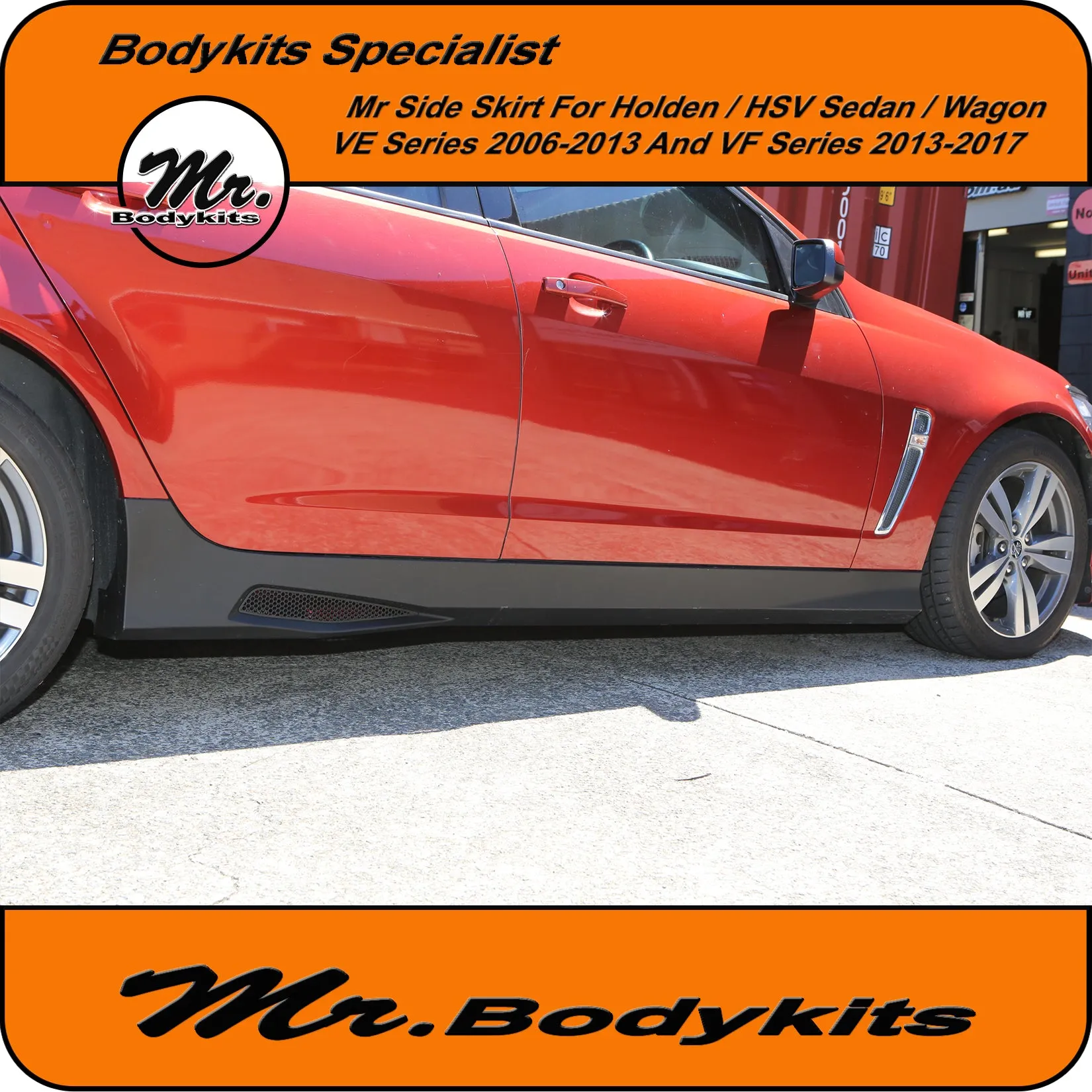 Holden VE VF Commodore / HSV Plastic Full Replacement Side Skirts (Sedan / Wagon) 2006-2017 by Mr Bodykits