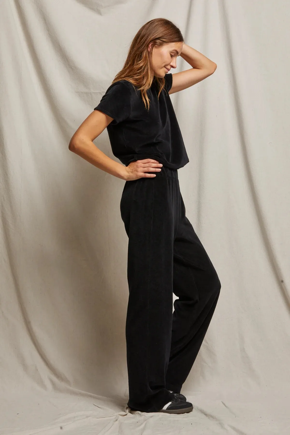 Holly Velour Wide Leg Trackpant