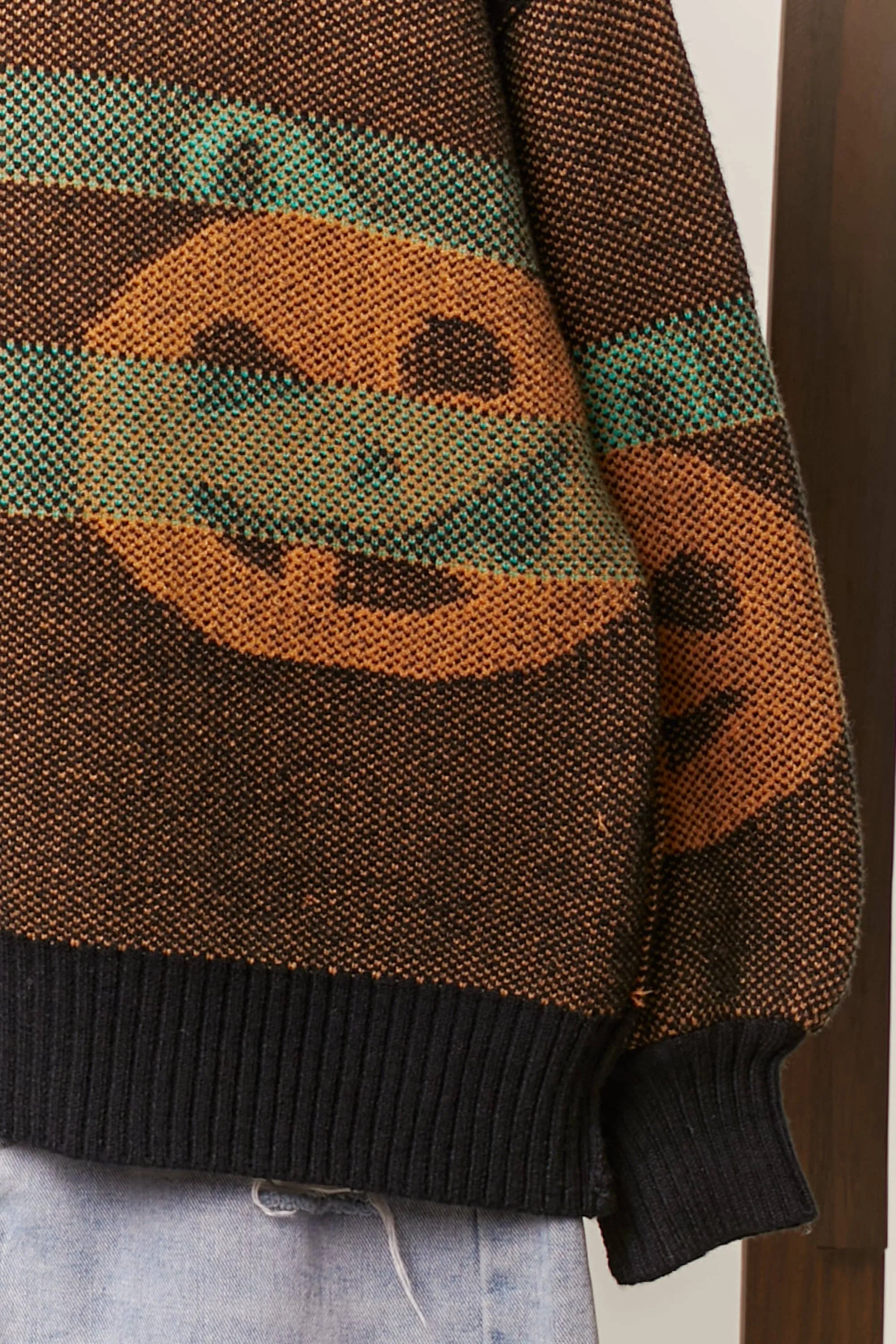 Hooded Halloween Mello Sweater with Jack O prints: Multi