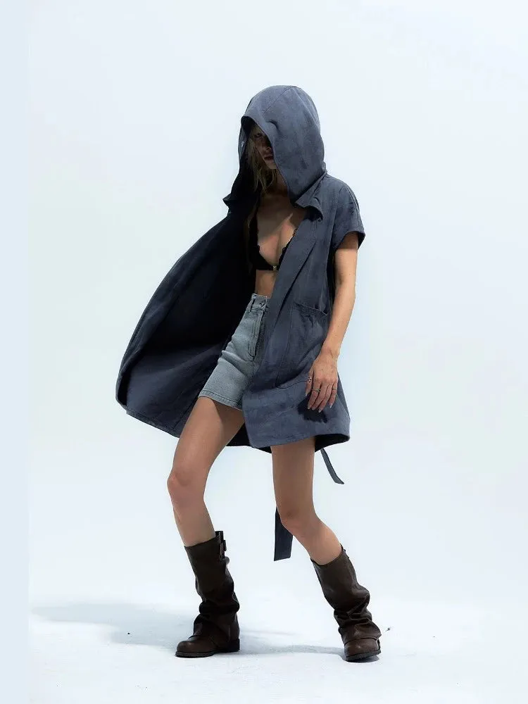 Hooded long thin coat【s0000007007】