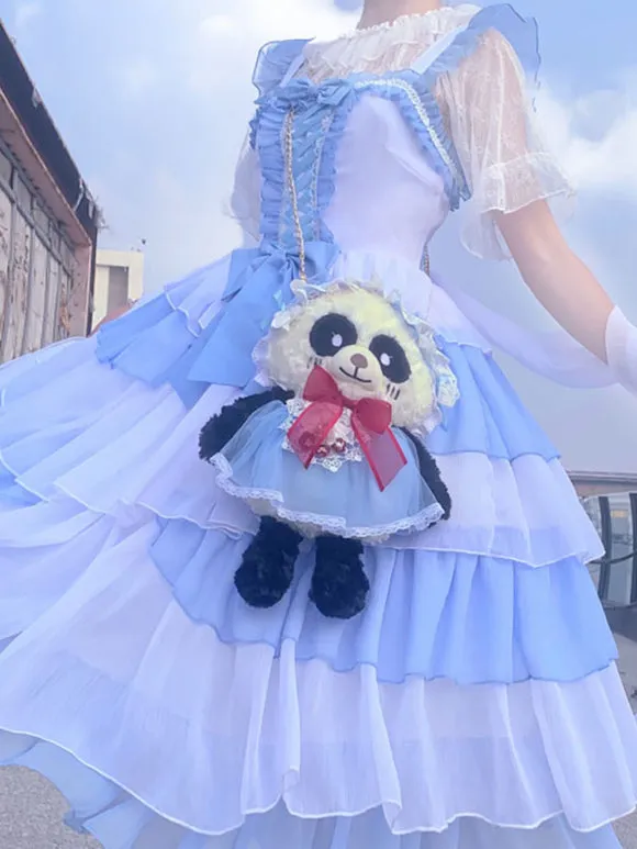 Idol clothes Lolita JSK Dress Burgundy Ruffles Floral Print Pattern Polyester Lace Up Lolita Jumper Skirts