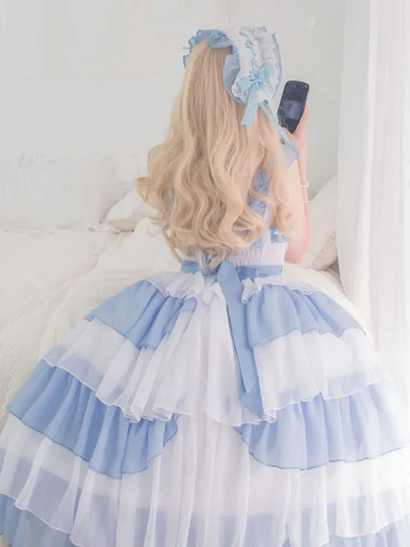 Idol clothes Lolita JSK Dress Burgundy Ruffles Floral Print Pattern Polyester Lace Up Lolita Jumper Skirts