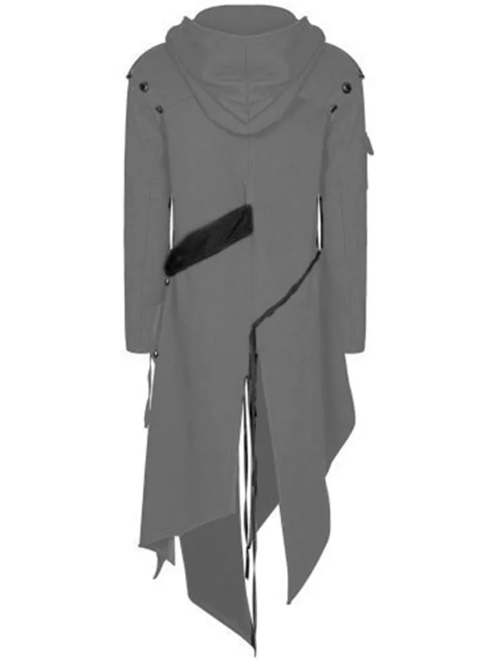 Irregular Hem Hooded Punk Coat