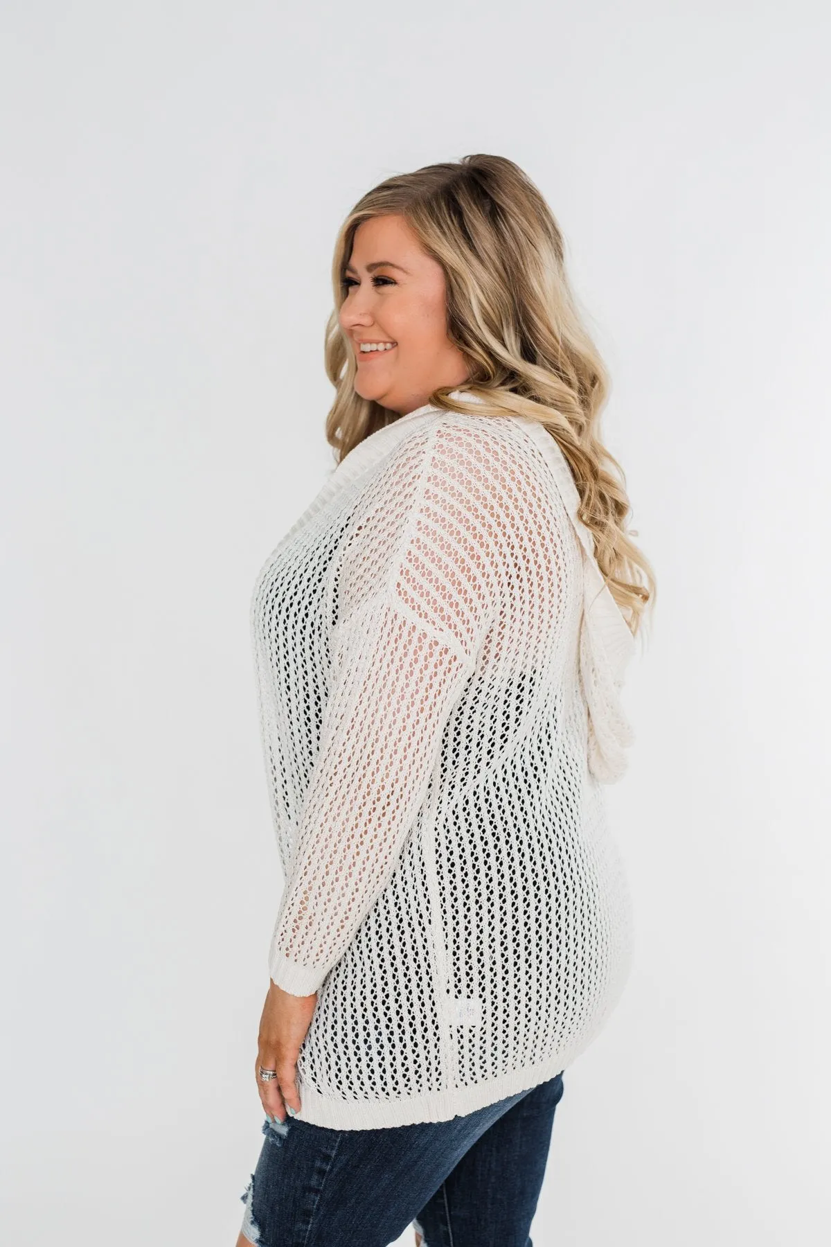 Ivory Hooded Cardigan