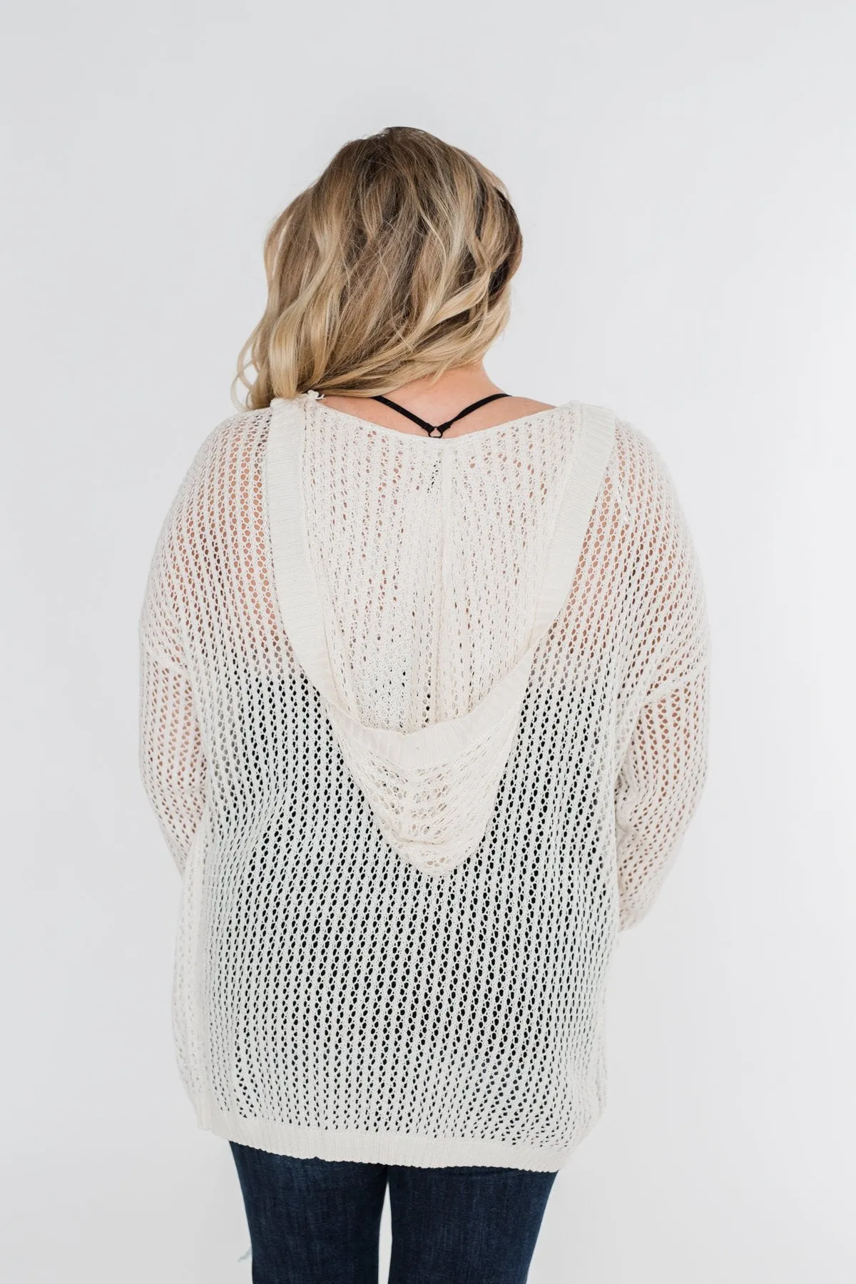 Ivory Hooded Cardigan