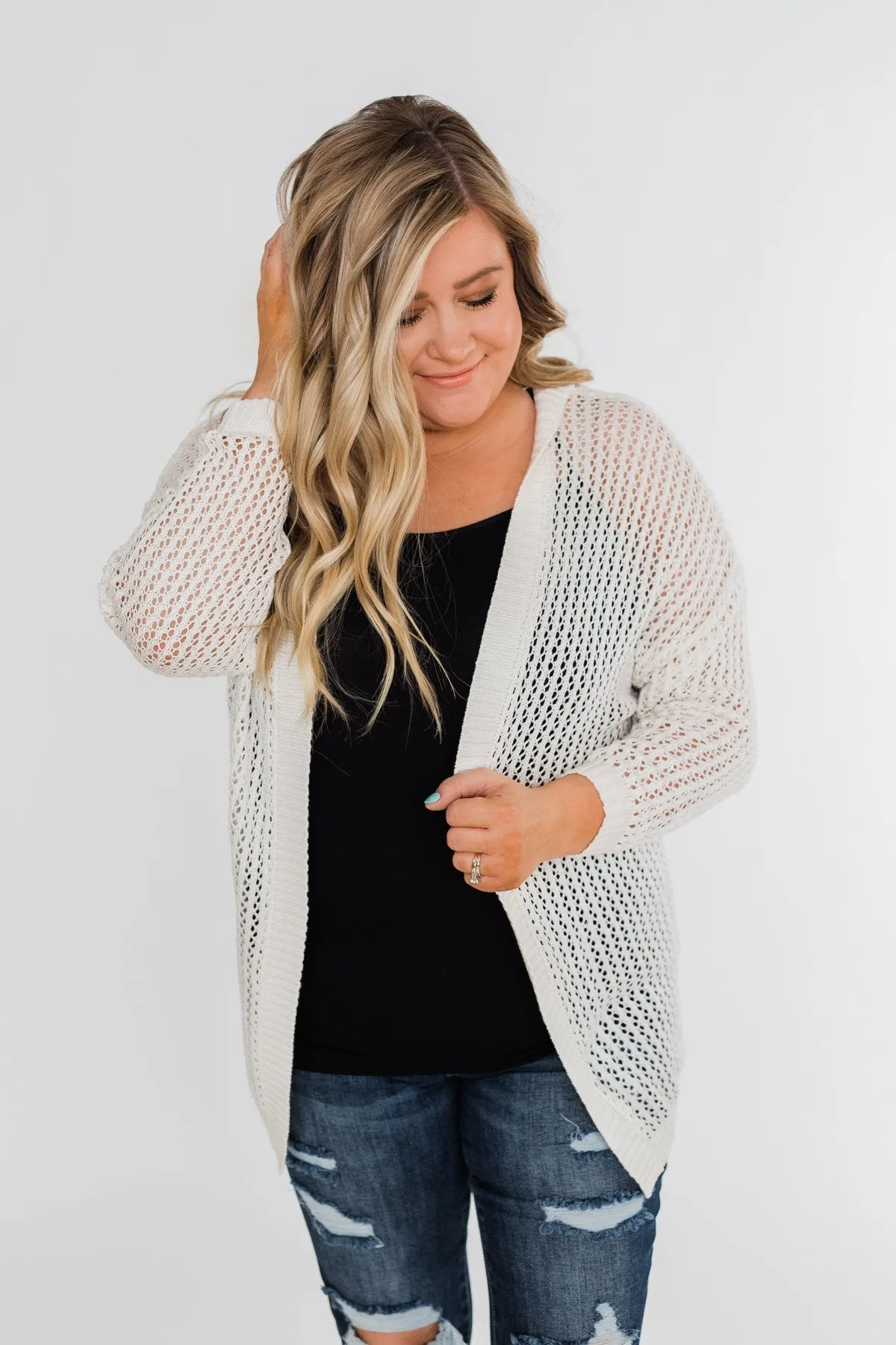 Ivory Hooded Cardigan
