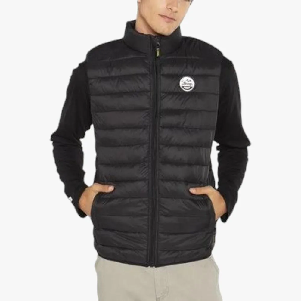Jeep Mens Core Sleeveless Puffer Jacket Black