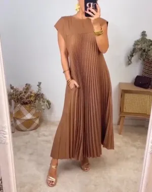 Juana® | Women's pleated dress, elegant, plain, knee-length