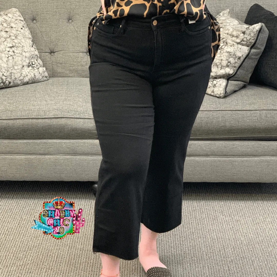 Judy Blue Tummy Control High Waist Crop Jean - Black