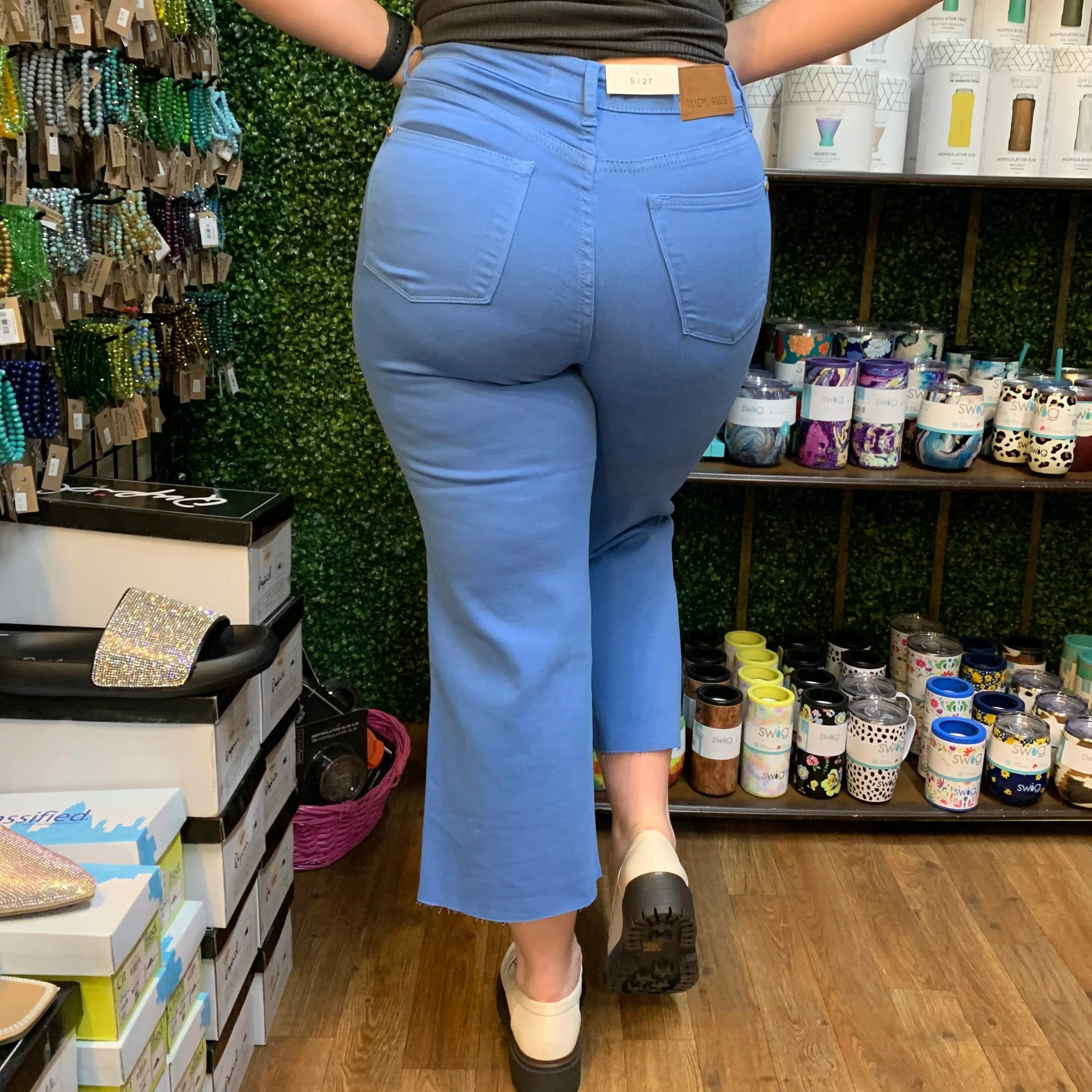 Judy Blue Tummy Control High Waist Crop Jean - Sky Blue