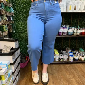 Judy Blue Tummy Control High Waist Crop Jean - Sky Blue