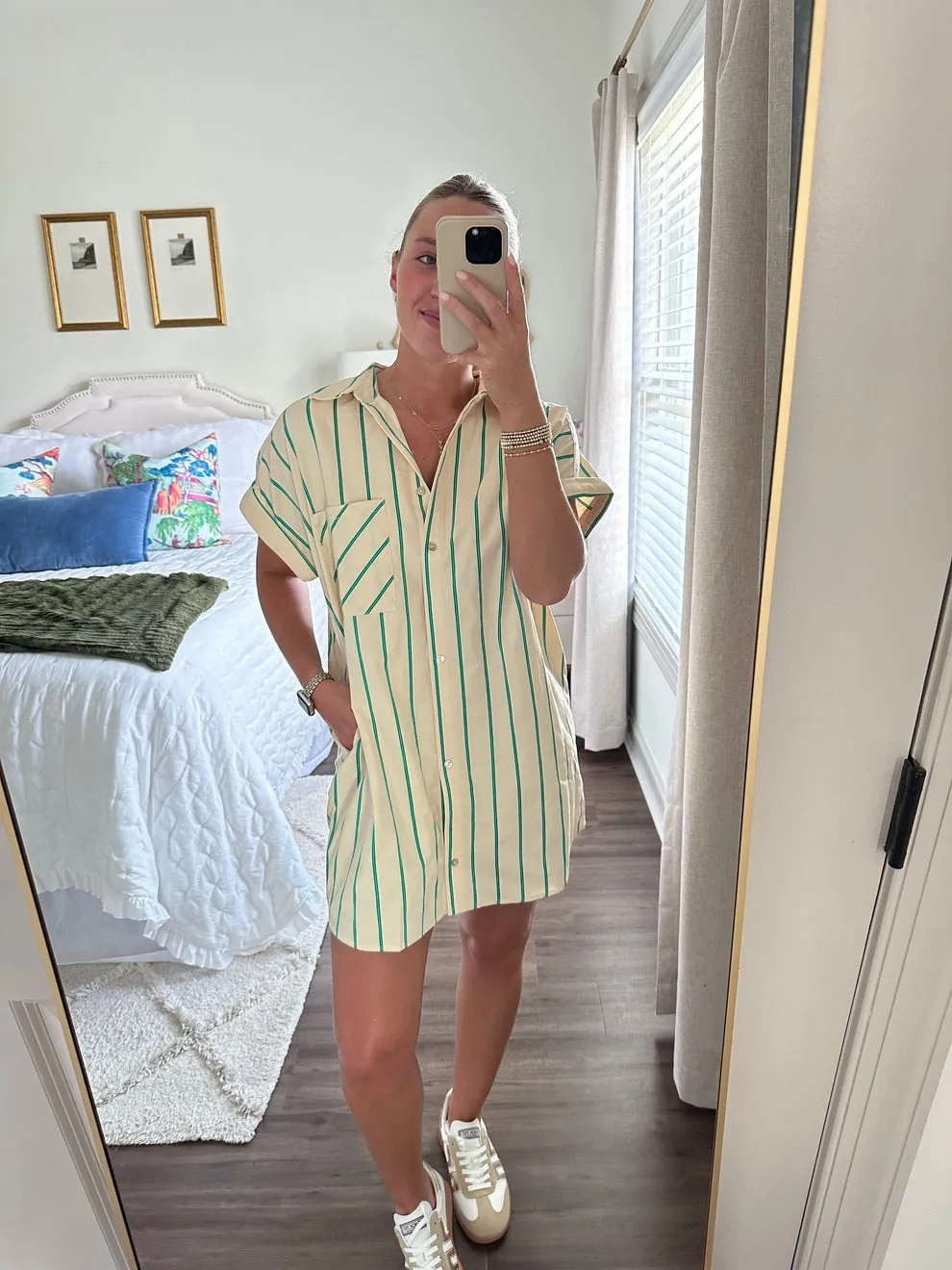 Just Comes Natural Stripe Shirt Dress