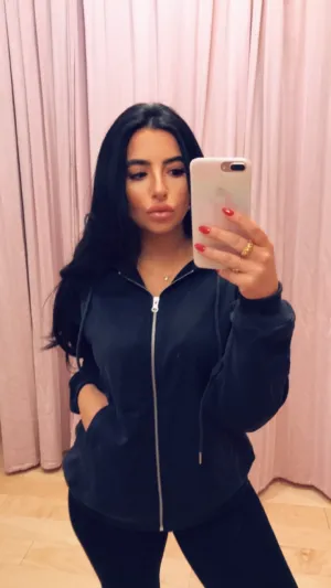 Kangaroo Pocket Hooded Zipper Sweatshirt