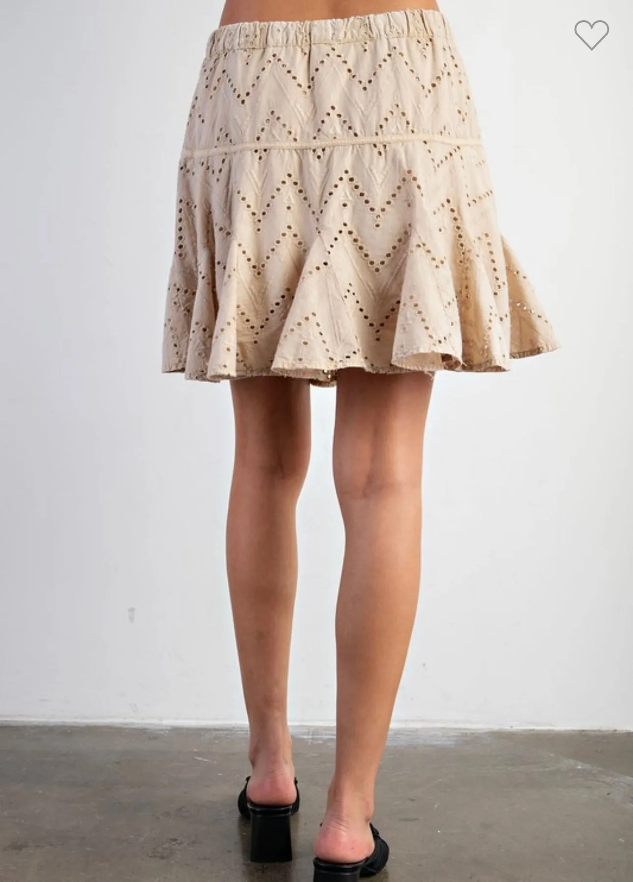 Khaki Eyelet Skort