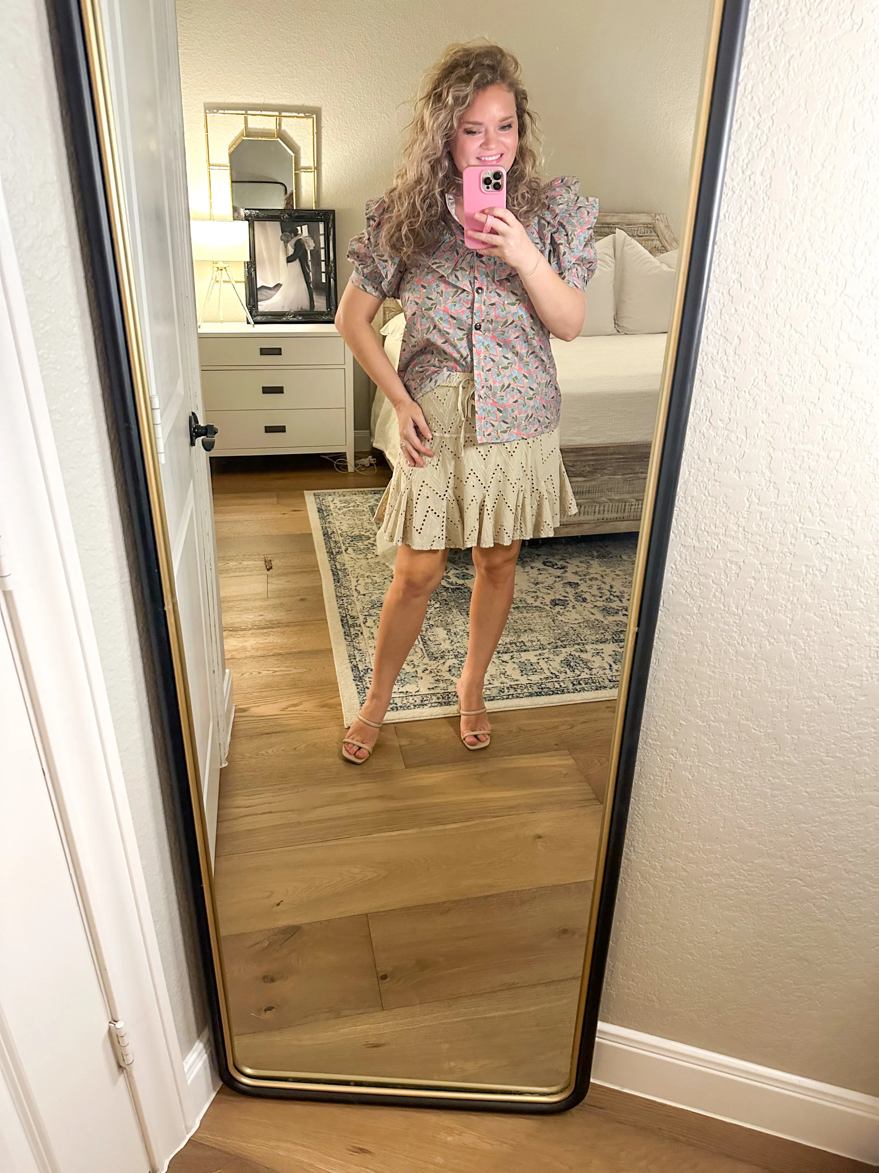 Khaki Eyelet Skort